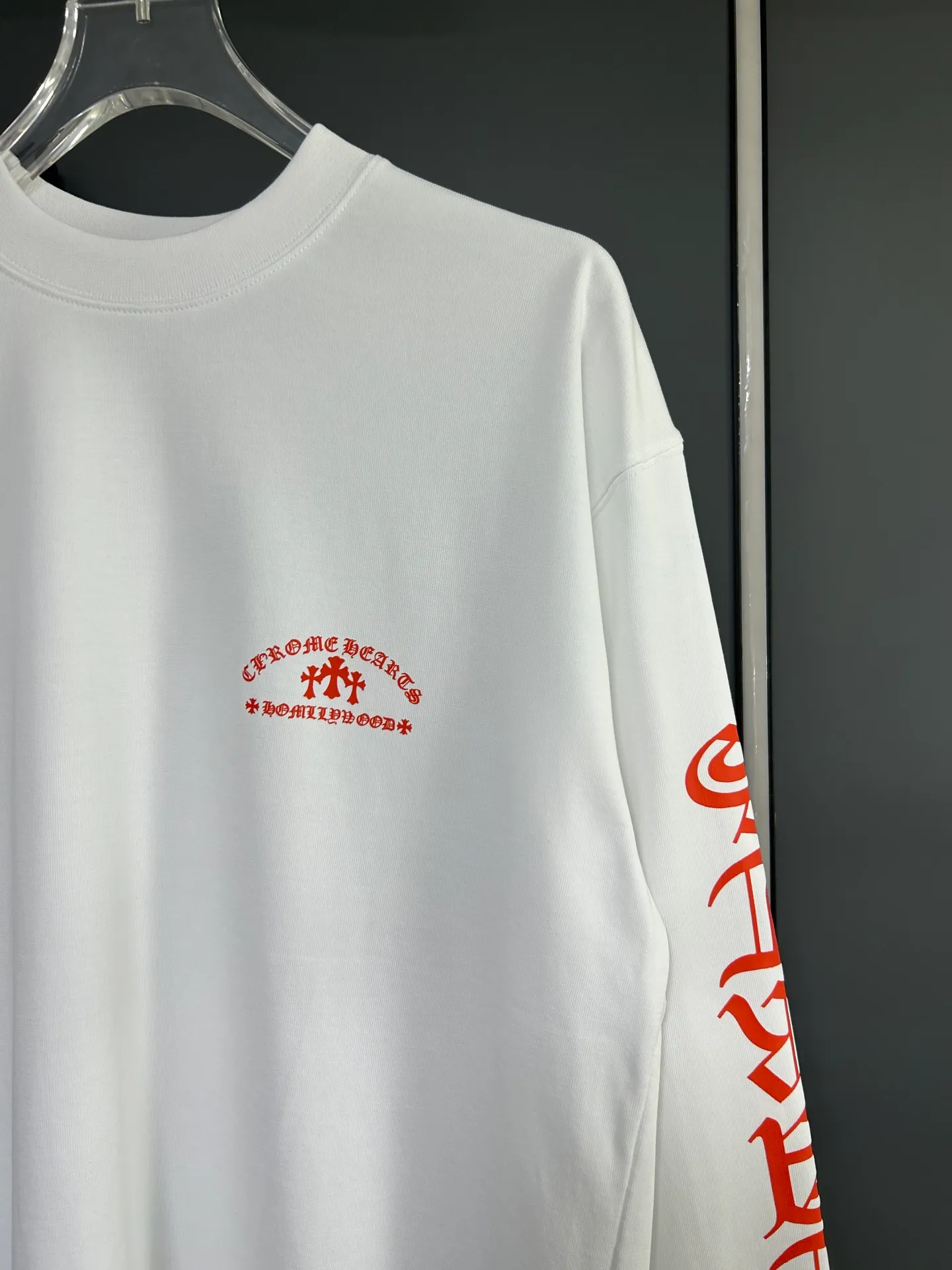 P230 2026 new (exclusive) Chrome Hearts autumn and winter limited edition heavyweight high-weight long-sleeved T-shirt, customized Dreamweaver Yayun ribbed cotton designer concept style Fabric: Heavy 380g Size: S M L XL Color: White